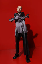 Load image into Gallery viewer, Corsica oversized silk blouse-dress - mini- grey