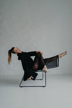 Load image into Gallery viewer, Sheer silk chiffon wide leg trousers-black