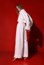 Load image into Gallery viewer, Corfu 2 piece set: cropped blouse and trousers - pearl