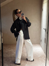 Load image into Gallery viewer, Corfu 3 piece set: long blouse, trousers and shorts - black