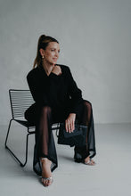 Load image into Gallery viewer, Sheer silk chiffon wide leg trousers-black