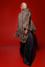 Load image into Gallery viewer, Corsica oversized silk/cotton blouse-dress - mini- leopard print