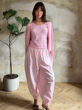 Load image into Gallery viewer, Two piece set: balloon wide leg trousers and fine merino wool top-pink