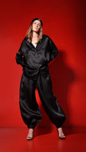 Load image into Gallery viewer, Balloon silk organza trousers - black