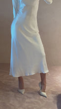 Load and play video in Gallery viewer, Plaza bias cut heavy silk dress - pearl