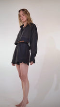 Load and play video in Gallery viewer, Corfu 2 piece set: cropped blouse and shorts - black
