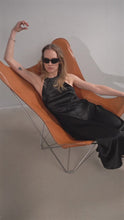 Load and play video in Gallery viewer, Venice bias cut silk dress - black