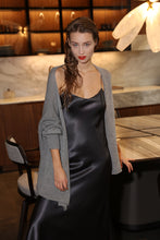 Load image into Gallery viewer, Birkin bias-cut silk dress - royal grey