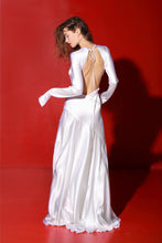 Load image into Gallery viewer, Jagger maxi open back silk dress - black