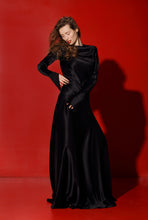Load image into Gallery viewer, Jagger maxi open back silk dress - black