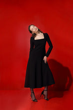 Load image into Gallery viewer, Tiffany premium quality wool crepe dress - black