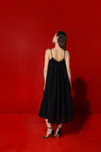 Load image into Gallery viewer, Audrey linen dress with natural pearl straps - coal
