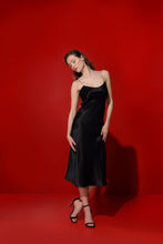 Load image into Gallery viewer, Birkin bias-cut silk dress - coal