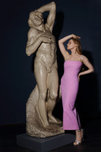 Load image into Gallery viewer, Catherine wool crepe dress with natural pearl straps - blush