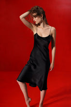 Load image into Gallery viewer, Birkin bias-cut silk dress - coal