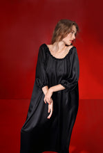 Load image into Gallery viewer, Aphrodite draped silk dress - black