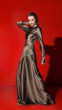Load image into Gallery viewer, Jagger maxi open back silk dress-olive