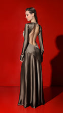 Load image into Gallery viewer, Jagger maxi open back silk dress-olive
