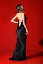 Load image into Gallery viewer, Sabine draped open back silk maxi silk gown