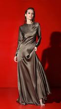 Load image into Gallery viewer, Jagger maxi open back silk dress-olive