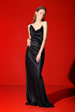 Load image into Gallery viewer, Sabine draped open back silk maxi silk gown