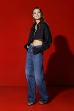 Load image into Gallery viewer, Corsica crop cotton blouse-coal