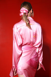 Oversized silk scrunchy - pink