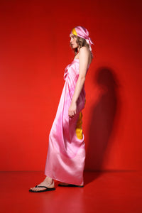 Blossom square silk maxi scarf - pink