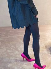 Load image into Gallery viewer, Denim long petal blouse - dark navy

