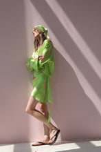 Load image into Gallery viewer, Blossom lime draped mini skirt
