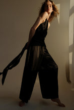 Load image into Gallery viewer, Silk wide leg trousers-black
