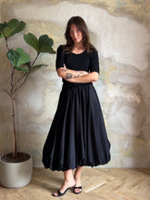 Load image into Gallery viewer, Two piece set: balloon maxi skirt, merino wool top - black
