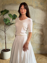 Load image into Gallery viewer, Two piece set: balloon maxi skirt, merino wool top - white
