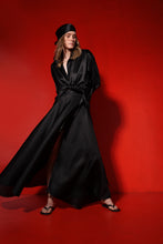 Load image into Gallery viewer, Silk organza wrap maxi skirt - black
