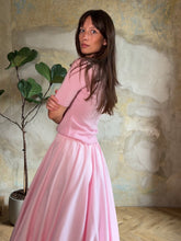 Load image into Gallery viewer, Two piece set: balloon maxi skirt, merino wool top - pink
