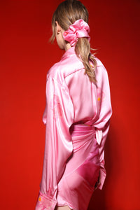 Oversized silk scrunchy - pink
