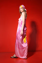 Load image into Gallery viewer, Blossom square silk maxi scarf - pink

