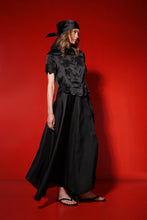 Load image into Gallery viewer, Silk organza wrap maxi skirt - black

