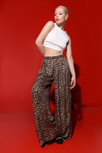 Load image into Gallery viewer, Silk/cotton wide leg trousers-leopard print
