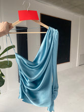 Load image into Gallery viewer, Anna silk draped open back blouse
