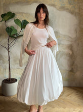 Load image into Gallery viewer, Two piece set: balloon maxi skirt, merino wool top - white

