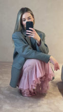 Load and play video in Gallery viewer, Wool boyfriend fit blazer with baby pink 100% silk lining
