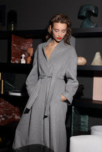 Load image into Gallery viewer, Vivien wool and cashmere maxi coat with silk lining
