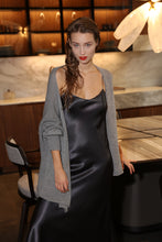 Load image into Gallery viewer, Birkin bias-cut silk dress - royal grey

