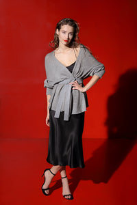 Simone cashmere and merino wool kimono cardigan - grey
