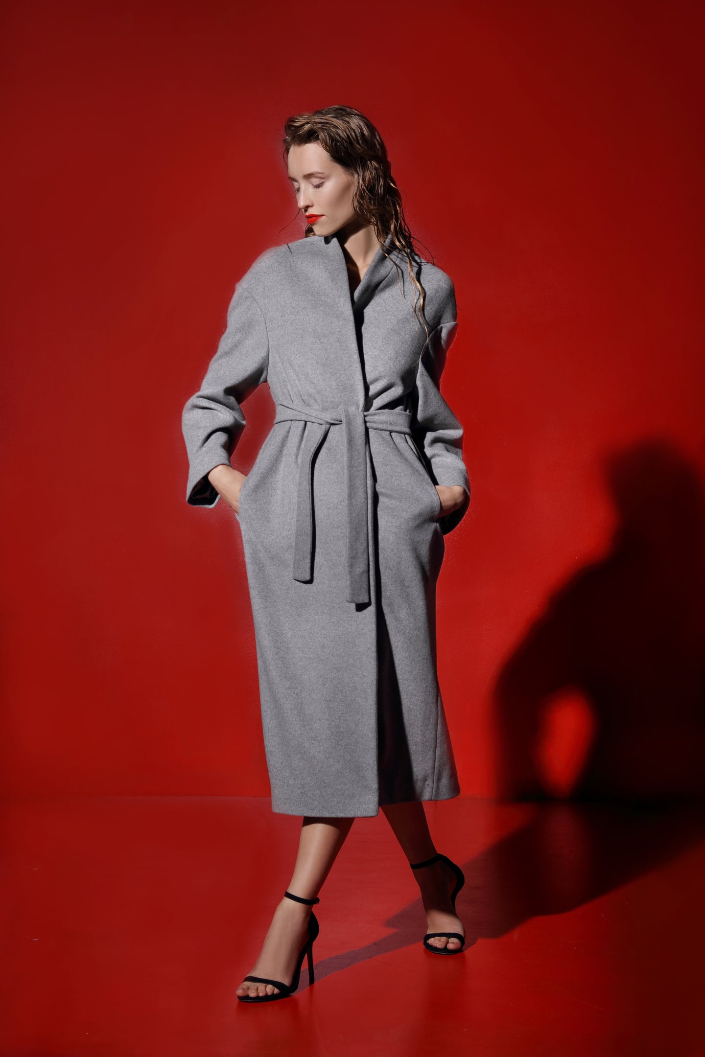 Vivien wool and cashmere maxi coat with silk lining