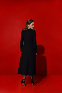 Tiffany premium quality wool crepe has dress - black