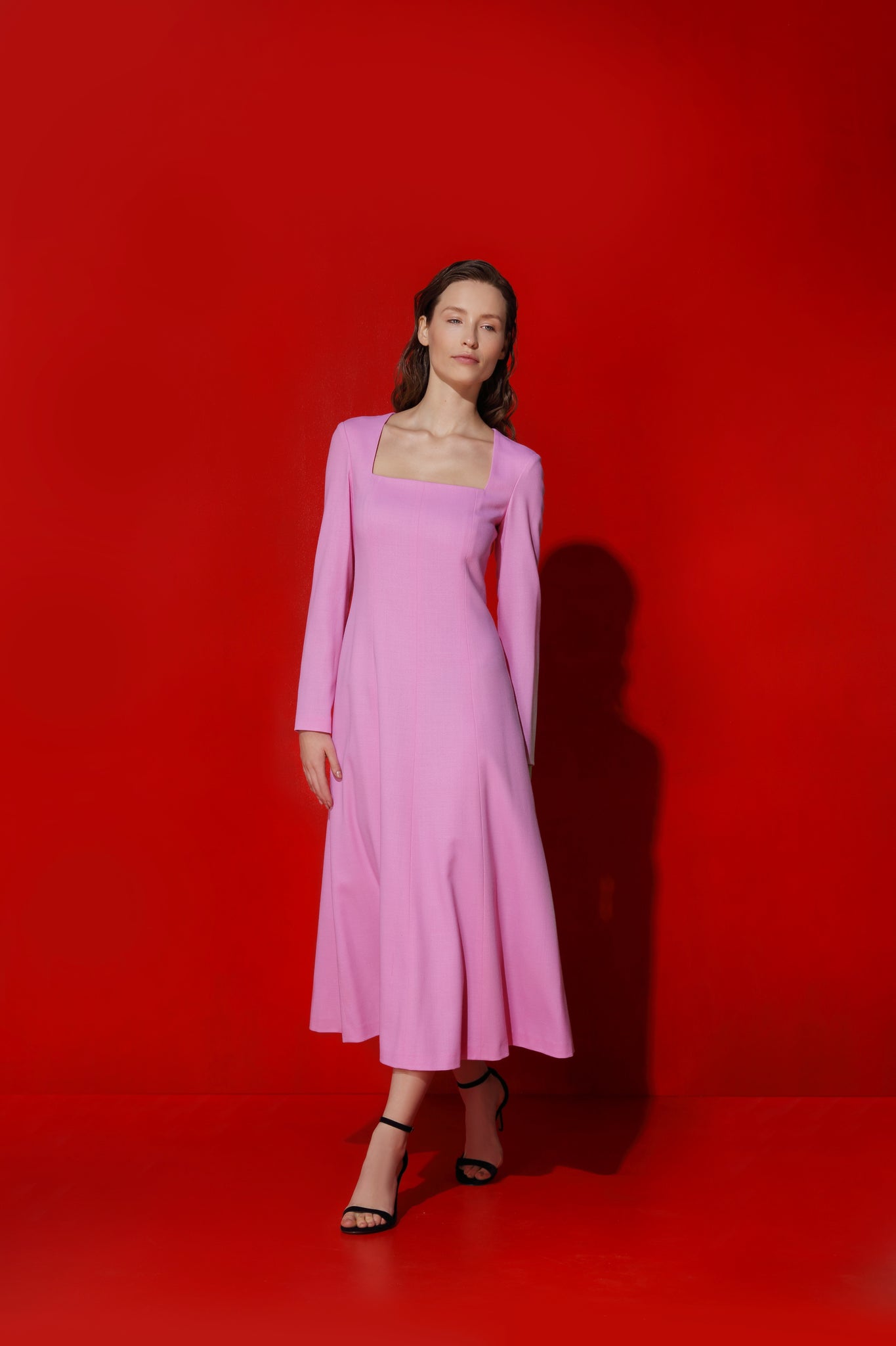 Blush crepe dress clearance