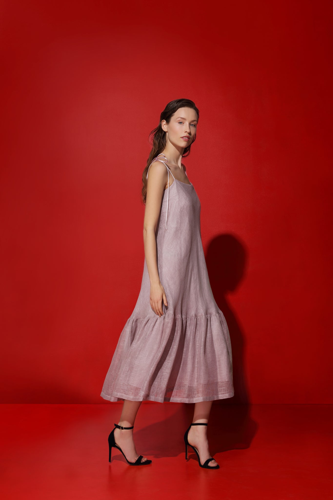 Brigitte linen dress - ancient rose thesoil Brigitte linen dress - ancient rose thesoil