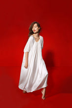 Load image into Gallery viewer, Aphrodite draped silk dress - pearl
